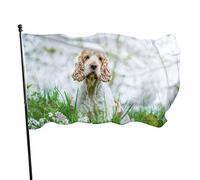 Bandiera da giardino Cocker Spaniel Yard House Decorazione per esterni Bandiere Bandiere per prato da patio 3x5 Ft