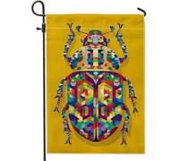 Bandiera da giardino colorata a forma di scarabeo, giallo vivace, decorazione per esterni primaverili ed estivi, bandiera artistica su entrambi i lati, per feste e decorazioni per la casa, 30,5 x 45,7