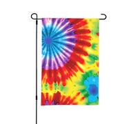 Bandiera da giardino colorata arcobaleno tie-dye, piccole bandiere bifacciali per cortile, adatte per esterni o per decorazioni da giardino, patio, 18x12 pollici