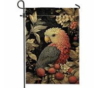 Bandiera da giardino colorata con pappagallo, vivace uccello tropicale decorazione per la casa, bandiera su entrambi i lati per la decorazione estiva all'aperto del prato 30,5 x 45,7 cm