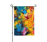 Bandiera da giardino colorata con pittura astratta da 71 x 100 cm bandiera da cortile a doppia faccia bandiera verticale di benvenuto piccole bandiere decorative per esterni per tutte le stagioni
