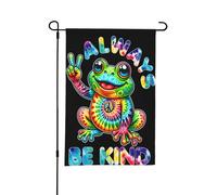 Bandiera da giardino colorata con simbolo della pace "Sii gentile", bandierine bifacciali per cortile, adatte per esterni o per decorazioni da giardino, patio, 18x12 pollici