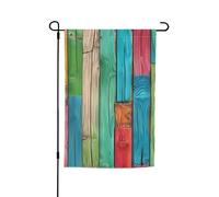 Bandiera da giardino colorata con stampa in legno dipinto, versatile ed elegante, per tutte le stagioni, decorazione per patio all'aperto ultimo intervento, portici e giardini