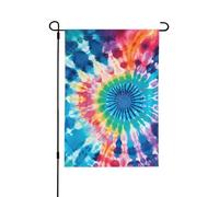 Bandiera da giardino colorata con stampa tie-dye, 32 x 48 cm, double face, decorativa per esterni, in poliestere, resistente alle intemperie, per prato, patio, balcone, cortile, decorazione per la