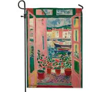 Bandiera da giardino colorata con vista costiera, striscione decorativo per la casa, decorazione per la casa panoramica su entrambi i lati, decorazione per prato all'aperto, festa estiva decorazione