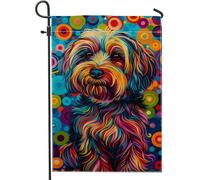 Bandiera da giardino colorata per cani, vivace decorazione astratta per animali domestici, bandiera per esterni, bandiera da cortile a doppia faccia, decorazione per la casa, 30,5 x 45,7 cm