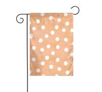 Bandiera da giardino con acquarello bianco a pois su pesca pastello 30 x 45 cm verticale su entrambi i lati per fattoria vacanze decorazioni esterne bandiera cortile