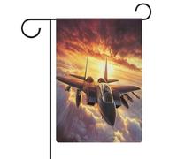 Bandiera da giardino con aerei militari da combattimento in tela da imballaggio su entrambi i lati, 30,5 x 45,7 cm