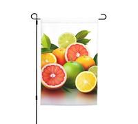 Bandiera da giardino con agrumi, 12x18 pollici, stampa fronte-retro, bandiere da giardino, bandiera per interni ed esterni, bandiera per le vacanze, banner esterno, sfondo fotografico per la decorazio