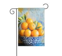 Bandiera da giardino con agrumi e arance, 12x18, verticale, bifacciale, decorazione per esterni per le vacanze in stile fattoria.