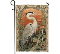 Bandiera da giardino con aironi primaverili ed estivi, bandiera decorativa per esterni con uccelli grigi e natura, bandiera da giardino su entrambi i lati, decorazione per prato per la casa, 30,5 x