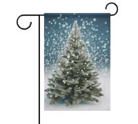 Bandiera da giardino con albero di pino di buon Natale, doppia faccia, non sbiadisce, 30,5 x 45,7 cm, decorativa, piccola bandiera da giardino, decorazione per esterni, patio, prato, portico, fattoria