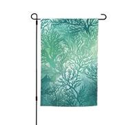 Bandiera da giardino con alghe blu mare verde su entrambi i lati bandiera da cortile per vacanze 30,5 x 45,7 cm banner stagionale all'aperto per primavera estate prato portico decorazione casa piccola
