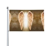 Bandiera da giardino con ali d'angelo, 90 x 150 cm, adatta per tutto l'anno, per decorare verande, balconi e terrazze. Asta non inclusa.