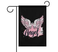 Bandiera da giardino con ali d'angelo, doppia faccia, per giardino, casa, decorazione per prato e patio