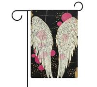 Bandiera da giardino con ali d'angelo, in iuta su entrambi i lati, 30,5 x 45,7 cm