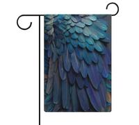 Bandiera da giardino con ali di uccellini blu, in iuta su entrambi i lati, 32 x 47 cm