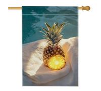 Bandiera da giardino con ananas tropicale, bandiera gialla vibrante per esterni, bandiera estiva su entrambi i lati, decorazione per prato in stile spiaggia per feste a bordo piscina, 71 x 101 cm
