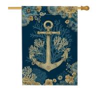 Bandiera da giardino con ancoraggi nautici, bandiera decorativa marina blu navy, bandiera su entrambi i lati per cortile in iuta per decorazione estiva all'aperto del prato 71 x 101 cm