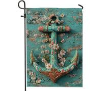 Bandiera da giardino con ancoraggi nautici, bandiera floreale per la casa, bandiera da cortile in iuta su entrambi i lati, decorazione estiva per prato all'aperto, 30,5 x 45,7 cm
