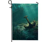Bandiera da giardino con ancoraggi subacquei, striscione decorativo marino in acque profonde, bandiera vibrante su entrambi i lati, decorazione per prato esterno per l'estate, 30,5 x 45,7 cm