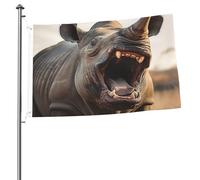 Bandiera da giardino con animali selvatici aperta la bocca, bandiera da giardino su entrambi i lati, resistente allo sbiadimento, bandiera per esterni, divertente bandiera per vacanze con occhielli in
