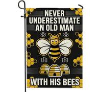 Bandiera da giardino con api, divertente e giocosa a nido d'ape, per l'estate, gialla su entrambi i lati, bandiere decorative per cortile, patio, prato, portico, ingresso e campeggio, 30,5 x 45,7 cm