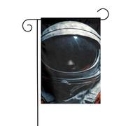 Bandiera da giardino con astronauta nello spazio profondo, 30 x 45 cm, verticale, double face, decorazione per casa colonica, vacanze, esterni, bandiera da cortile