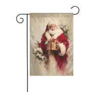 Bandiera da giardino con Babbo Natale in un classico vestito rosso 30 x 45 cm verticale su entrambi i lati per case coloniche decorazioni esterne bandiera cortile