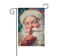 Bandiera da giardino con Babbo Natale in un silenzio 30 x 45 cm verticale su entrambi i lati per fattoria vacanze esterne decorazioni da cortile bandiera