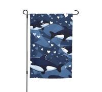 Bandiera da giardino con balena assassina blu, 30,5 x 45,7 cm. Decorazione per esterni luminosa su entrambi i lati porta un po' di divertimento al tuo giardino.