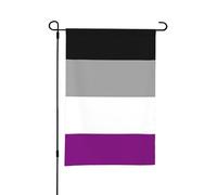 Bandiera da giardino con bandiera dell'orgoglio asessuale, bifacciale, piccola bandiera per cortile, adatta per esterni o per decorazioni da giardino, patio, 18x12 pollici