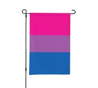 Bandiera da giardino con bandiera dell'orgoglio bisessuale, piccola bandiera bifacciale per cortile, adatta per esterni o per decorazioni da giardino, patio, 18x12 pollici