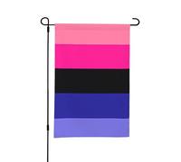 Bandiera da giardino con bandiera dell'orgoglio omnisessuale, piccola bandiera bifacciale per cortile, adatta per esterni o per decorazioni da giardino, patio, 18x12 pollici
