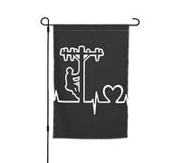 Bandiera da giardino con battito cardiaco di un lineman, 30 x 45 cm, ideale per esterni, giardino e decorazion