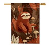 Bandiera da giardino con bradipo autunnale, decorazione con animali marroni, striscione in iuta su entrambi i lati per decorazione esterna del prato, decorazione per la casa stagionale autunnale, 71 x