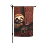 Bandiera da giardino con bradipo su cerniera, 30,5 x 45,7 cm, primavera, estate, autunno, inverno, bandiere stagionali su entrambi i lati, bandiere per le vacanze, per esterni, interni, cortile