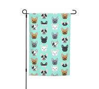 Bandiera da giardino con bulldog1 francese, 30,5 x 45,7 cm, decorazione per esterni per cortile, patio, portico e bandiera del prato