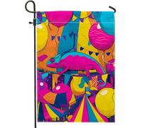 Bandiera da giardino con camaleonti luminosi, striscione colorato per feste da giardino, decorazione da giardino su entrambi i lati, per eventi primaverili ed estivi, 30,5 x 45,7 cm