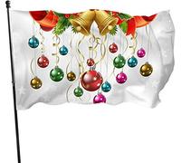 Bandiera da giardino con campanella di buon Natale all'aperto, bandiera da cortile 3 x 5 piedi decorazioni per la casa all'aperto