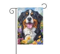 Bandiera da giardino con cane di montagna 30 x 45 cm verticale su entrambi i lati per fattoria vacanze all'aperto decorazioni bandiera cortile