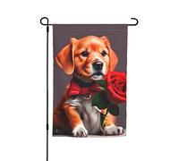 Bandiera da giardino con cane gentiluomo, 30,5 x 45,7 cm. Decorazione per esterni luminosa su entrambi i lati porta un po' di divertimento al tuo giardino.