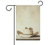 Bandiera da giardino con cappello da cowboy su un tavolo, bandiera da giardino, per esterni, festività, festività, bandiera, su entrambi i lati, 30,5 x 45,7 cm