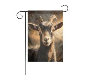 Bandiera da giardino con capra con occhi saggi 30 x 45 cm verticale su entrambi i lati per fattoria vacanze esterne decorazioni da cortile bandiera