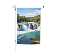 Bandiera da giardino con cascate sul fiume Krka, 12x18 pollici, stampa fronte-retro, per interni ed esterni, per decorazioni domestiche, striscioni e foto.