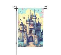 Bandiera da giardino con castello delle fiabe, 30,5 x 45,7 cm. Decorazione per esterni luminosa su entrambi i lati porta un po' di divertimento al tuo giardino.