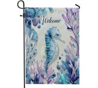 Bandiera da giardino con cavallucci marini oceanici, bandiera decorativa per la casa, bandiera stagionale per esterni su entrambi i lati, per la decorazione del prato, 30,5 x 45,7 cm