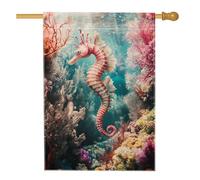 Bandiera da giardino con cavallucci marini subacquei, bandiera colorata con scena oceanica per la casa, bandiera da cortile su entrambi i lati, per decorazione estiva all'aperto del prato, 71 x 101 cm