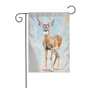 Bandiera da giardino con cervo dalla coda bianca, 30 x 45 cm, verticale, double face, decorazione per case in campagna, decorazione esterna