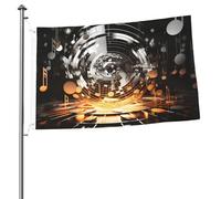 Bandiera da giardino con chiavi musicali a tema musicale, 6 x 0,9 m, bandiera per esterni, bandiera a prova di brezza, bandiere a prova di sbiadimento per la casa e la decorazione esterna interna